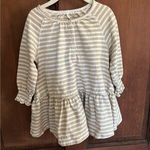 Rylee + Cru Cream and Tan Striped Top